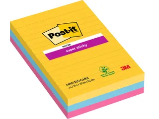 Memoblok 3M Post-it 4690 Super Sticky 101x152mm lijn Rio Assorti - 2