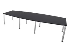 vergadertafel,HxBxD 740x3200x1400mm,vatvormig,CC-zwart
