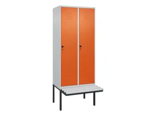 locker met bank,HxBxD 2120x800x815mm,2vak,vak B 400mm,draaigrendel - 1