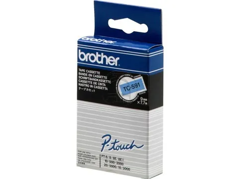TC591 BROTHER P-TOUCH 9mm zwart op blauw