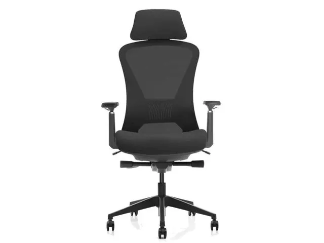 Chaise de bureau ergonomique NEN-EN 1335 Noir Dos maille Repose-tête