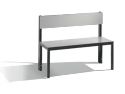 omkleedbank,HxLxD 796x1000x407mm,HPL zilvergrijs,frame staal RAL7021