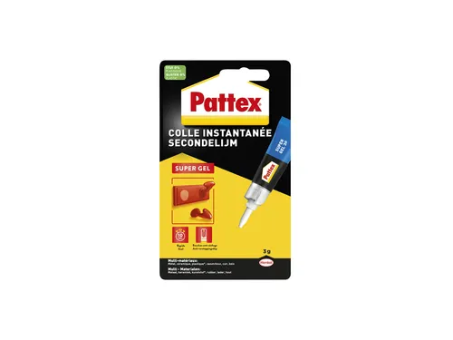 Secondelijm Pattex super gel tube 3gram op blister