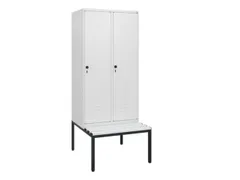 locker met bank,HxBxD 1950x800x815mm,2vak,vak B 400mm,draaigrendel