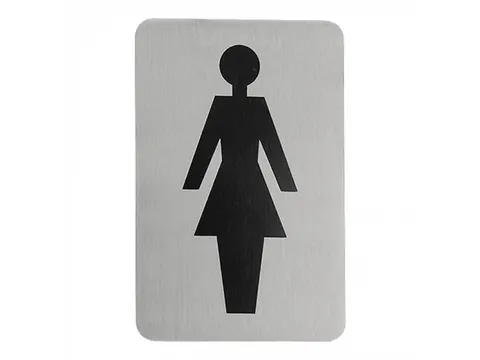 Infobord toilet Vrouw RVS 6x11cm