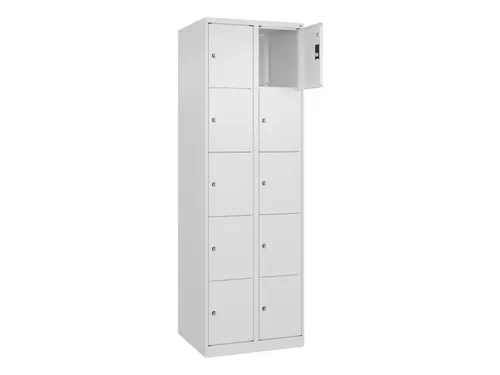 lockerkast,HxBxD 1850x600x500mm,2x5vakken,vak B 300mm,cil.-slot