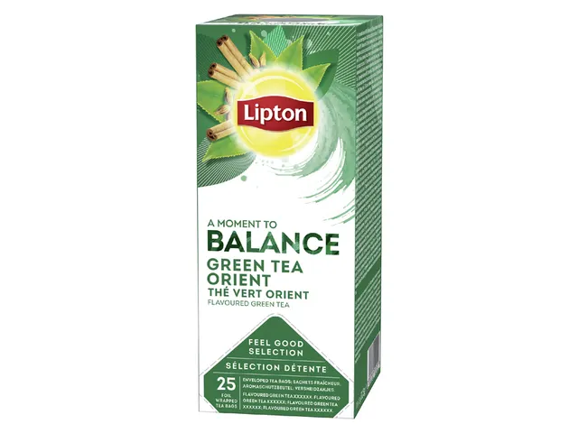 Thee Lipton Green Tea Balance Oriënt met envelop 25stuks