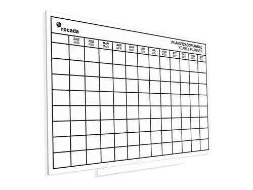 Whiteboard Rocada Skinplanner maanden 75x115cm wit gelakt