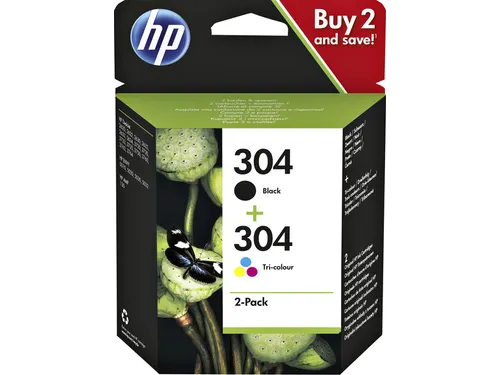 HP 304 Inktcartridge Zwart + Kleur Voordeelpak 3JB05AE