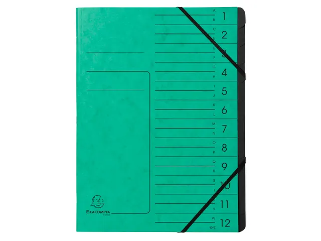 Sorteermap/vaste rug A4 Manila 12 Indel.