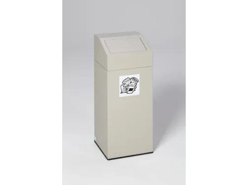 Afvalverzamelaar 76 Liter 890x380x380mm Sticker Metaal Antiekzilver