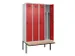 locker met bank,voor scheiding van kleding,HxBxD 2120x1200x815mm,4vak