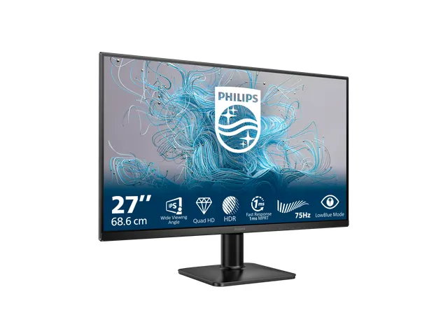 Philips 1000 series 27E2N1500L/00 Monitor 27 Inch Quad HD LED Zwart