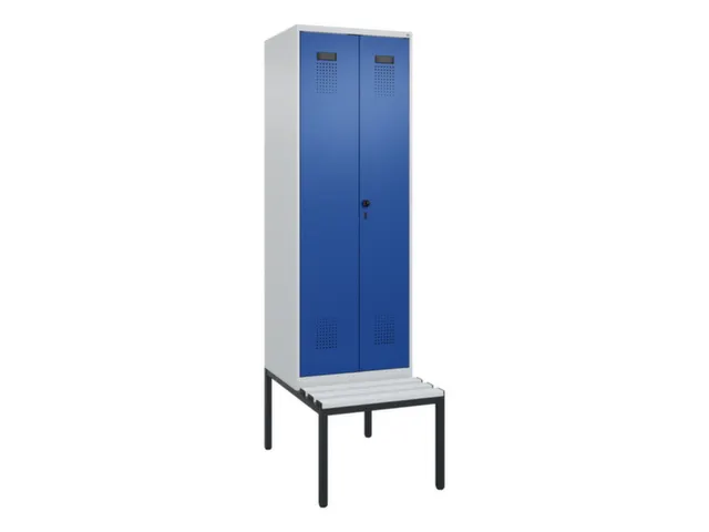 armoire vestiaire avec banc noir et blanc,HxlxP 2120x600x815mm