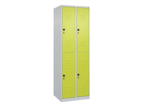 dubbeldekse locker,HxBxD 1850x600x500mm,2x2vak.,vak B 300mm
