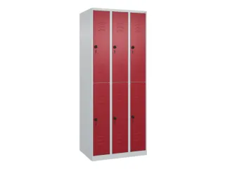 dubbeldekse locker,HxBxD 1850x750x500mm,3x2vak.,vak B 250mm - 1