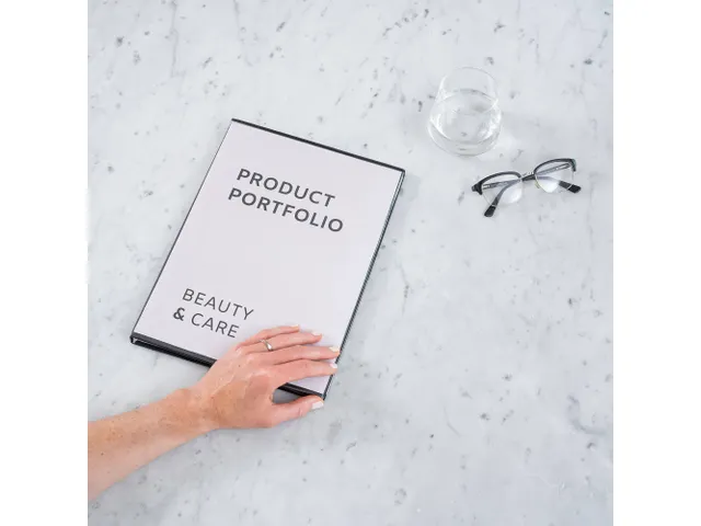 Showmap Rillstab zwart A4 RI99449 40 Tassen + Transparant Insteekvak