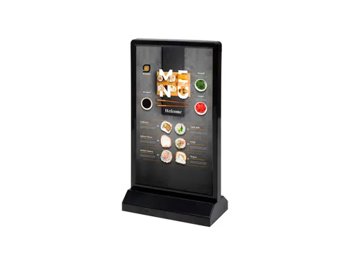 Verlichte Tafelstandaard T-Stand LED Dubbelzijdig DL 99x210mm Zwart