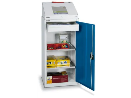 Draaideurkast 1310x500x500mm 1lade 2legborden 1opzetkatheder Ral5010