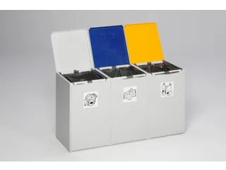 Afvalverzamelaar 3-voudig module HxBxD 570x1060x405mm 60 liter Grijs - 4