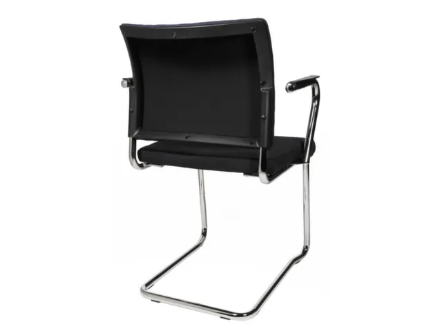 Bezoekersstoel Armleuningen Zwart Stof 450x480x450mm Sledeframe