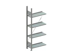 magazijnstelling,aanbouwveld,HxBxD 1850x756x336mm,vakl. 80kg,4xlegbord