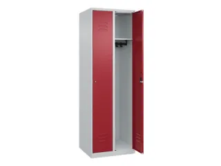 locker,HxBxD 1850x600x500mm,2vak,vak B 300mm,cil.-slot,staand op vloer - 1