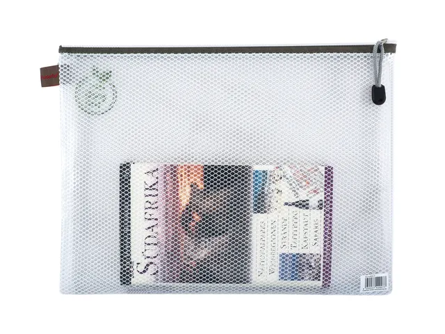 etui A4 Phat-Bag transparant taupe met ritssluiting