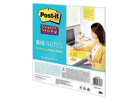 Scrum Big Notes 3M Post-it 27.9x27.9cm geel