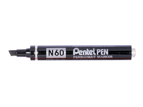 Viltstift Pentel N60 schuin zwart 1.5-5.5mm