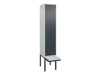 Z-garderobekast,HxBxD 2120x400x815mm,2vak,vak B 400mm,cil.-slot - 1