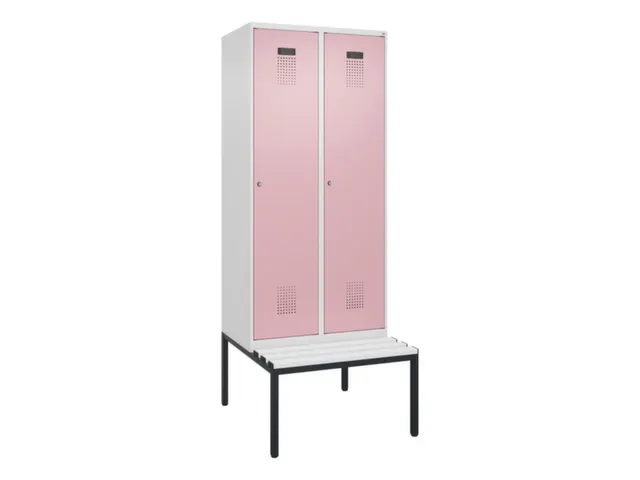 locker met bank,voor scheiding van kleding,HxBxD 2120x800x815mm,2vak