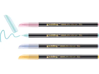 Glitter Viltstift E-1200 Assorti Pastel Set Van 4 - 1