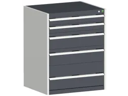 ladekast HxBxD 1000x800x750mm 4laden romp RAL7035 front RAL7016