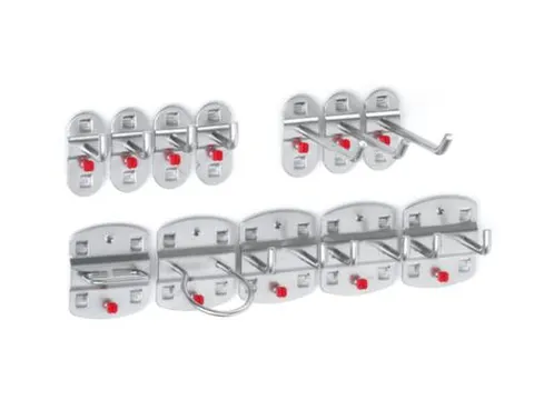 assortiment de supports p. plaque de rangement perforée RAL7016