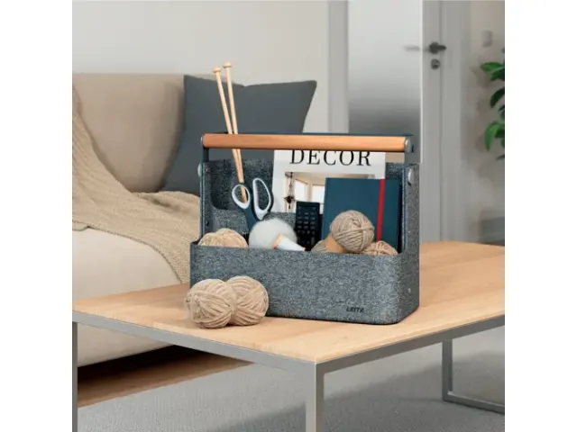 Leitz hangende draagbare bureau organizer met handvat donkergrijs