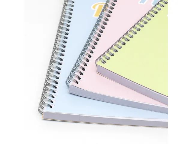 Carnet de notes à spirales Pukka Pad Pastel A4 ligné 3 pièces assor