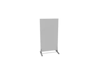 scheidingswand,HxB 1545x800mm,wand hout,frame staal,MP-lichtgrijs - 2
