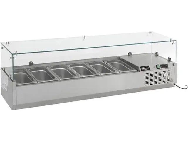 Professionele Gekoelde Opzetvitrine 8x 1/4 GN RVS Combisteel