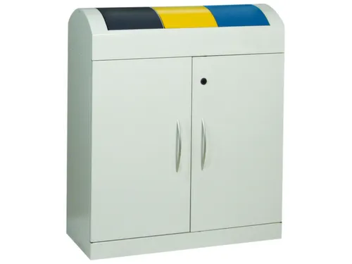 Afvalverzamelstation 3x45 Liter Romp Ral 7035 Ral 1003/ral5010/ral7016