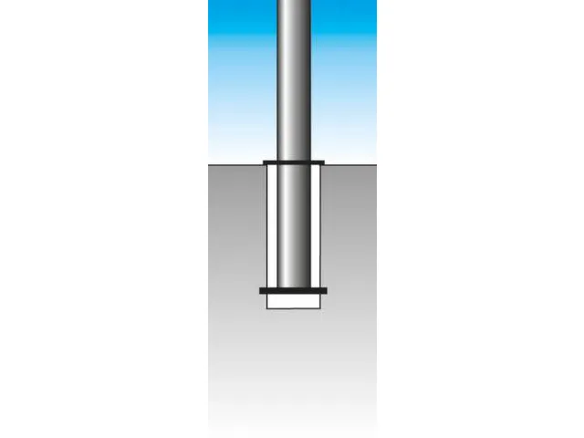 Afzetpaal Ronde Buis Ø 76Mm Uitneembaar Bodemhuls Spitse Kop Wit/rood