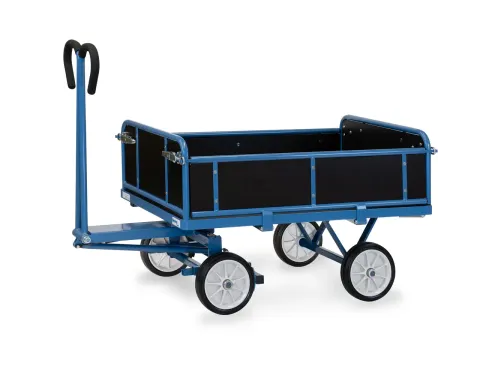Handtrekwagens 6453v 700kg 1200x800mm Houten Wanden Massief Rubber