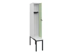 locker met bank,HxBxD 1950x300x815mm,1vak,vak B 300mm,draaigrendel