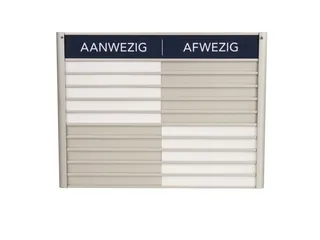 Menoor In-Uit bord 10 namen Aluminium Aanwezig/Afwezig Donkerblauw - 1