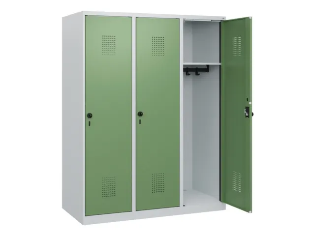 schoollocker,HxBxD 1530x1200x500mm,3vak,vak B 400mm,draaigrendel