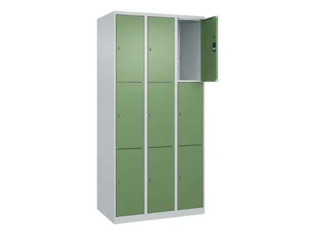 lockerkast,HxBxD 1850x900x500mm,3x3vakken,vak B 300mm,cil.-slot
