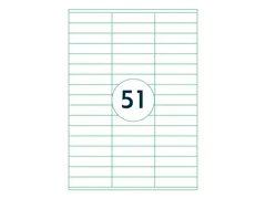 Etiketten Zelfklevend Wit 51 op A4 70x16.9mm 1000 Vel