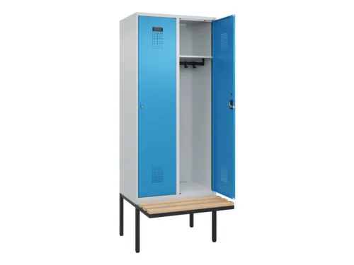 locker met bank,HxBxD 2120x800x815mm,2vak,vak B 400mm,cilinderslot