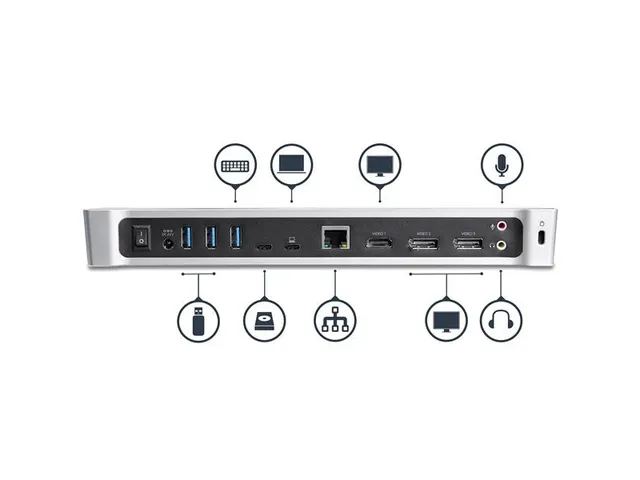 Triple-4K Monitor Usb-C Docking Station Met 5X Usb 3.0 Poorten