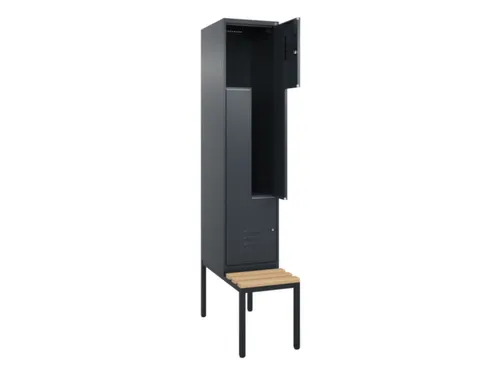 Z-garderobekast,HxBxD 2120x400x815mm,2vak,vak B 400mm,cil.-slot